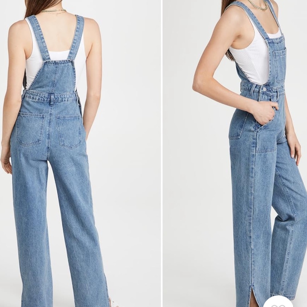 Slouchy Slit Overalls